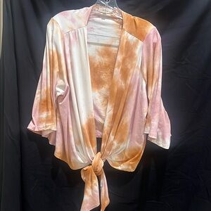 Elan Multicolor Kimono Cardigan 2X